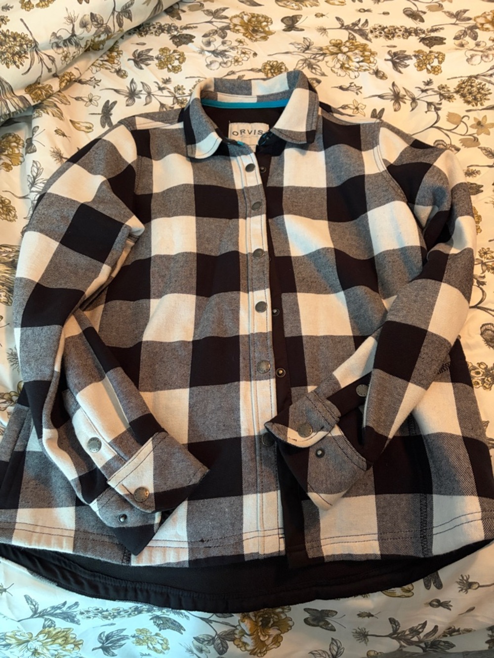 Orvis  Black & White Buffalo Plaid Button-Up Jacket